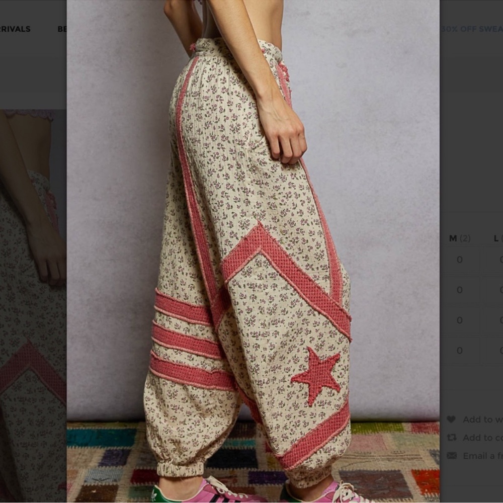 POL Floral Patchwork Harem joggers - image 2